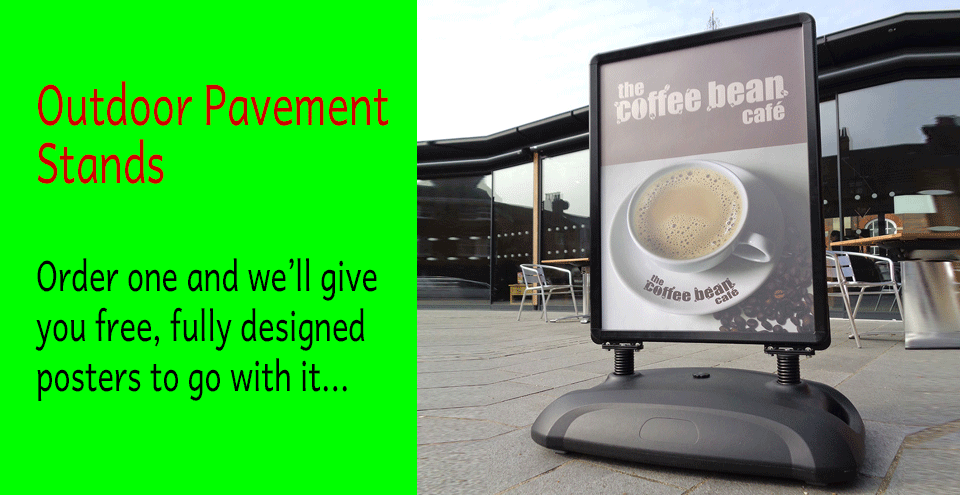 picture of an outdoor stand advertising coffee